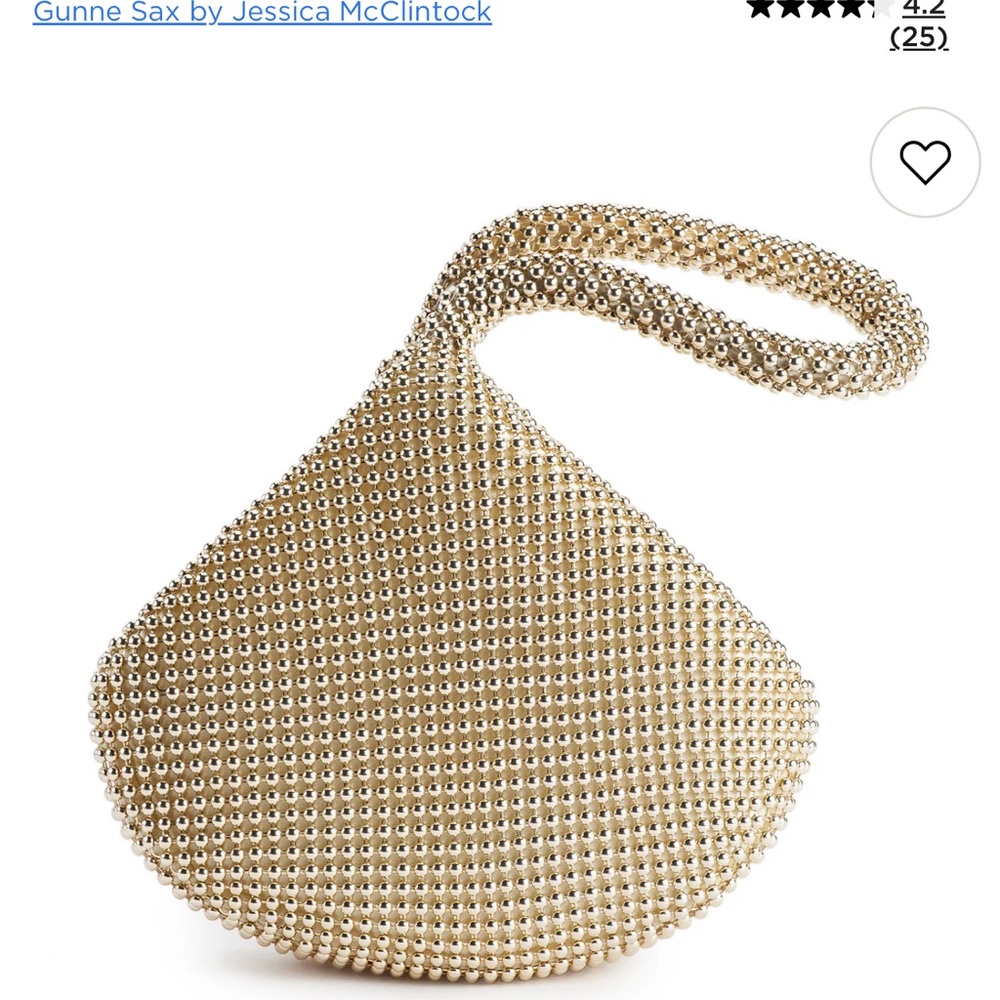 Gold Beaded evening sack Bag
